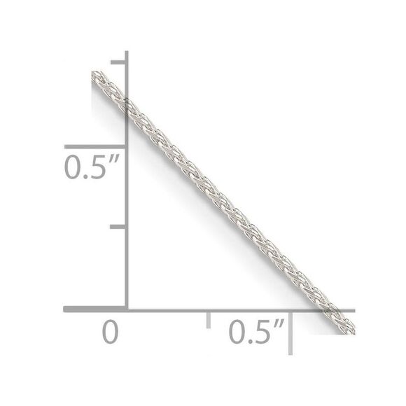 1mm Sterling Silver D/C Solid Round Spiga Chain Necklace, 18 Inch - Picture 2 of 5